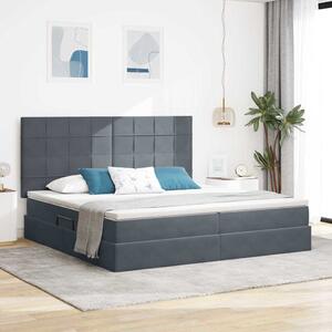Postel s úložným prostorem a matrací Tmavě šedá 200 x 200 cm 3372052