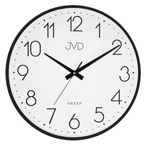 JVD Černé nástěnné kovové netikající tiché hodiny JVD HK4169.1