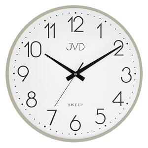 JVD Šedé nástěnné kovové netikající tiché hodiny JVD HK4129.1