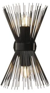 Art Deco nástěnná lampa černá 2-světlo - Broom