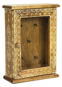Skříňka na klíče z mangového dřeva, ručně malovaná, 20x8x28cm