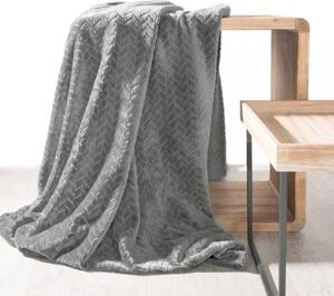 Jemná dekorativní deka šedé barvy Šířka: 170 cm | Délka: 210 cm