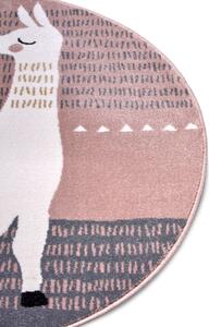 Hanse Home Collection koberce Dětský koberec New Adventures 105326 Pastel pink Gray - 80x80 (průměr) kruh cm