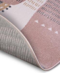 Hanse Home Collection koberce Dětský koberec New Adventures 105326 Pastel pink Gray - 80x80 (průměr) kruh cm