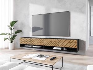 TV stolek 180 cm WILLA A - černý / dub wotan