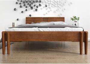 Dvoulůžková postel z bukového dřeva v ořechovém dekoru Skandica Visby Poznan, 160 x 200 cm