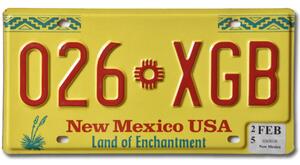 Americká SPZ New Mexico Enchantment 026-XGB