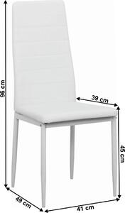 Tempo Kondela Jídelní židle COLETA, ekokůže bílá/bílý kov