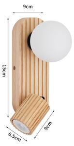 Brilagi - Nástěnné bod. svítidlo MODERN WOOD 1xG9/5W/230V+1xGU10/8W dřevo
