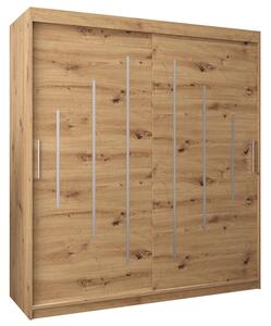 Šatní skříň s posuvnými dveřmi YORK - 180x200cm -Dub Artisan-
