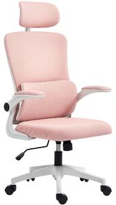 Ergonomická kancelářská židle Vinsetto s bederní podporou, sklápěcí opěrkami, nastavitelným opěradlem, otočná židle s vysokým opěradlem, výškově nasta
