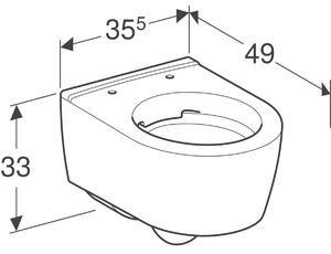 Geberit iCon záchodová mísa závěsná Bez oplachového kruhu bílá 204070000
