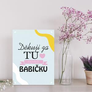 Sablio Dárková cedulka Děkuji za tu nejlepší babičku: 30x40 cm