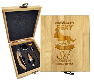 Sablio Dárková sada na víno Nesnáším být sexy, ale jsem šéf: 147×168×49 mm