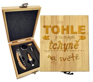 Sablio Dárková sada na víno Tohle je ta nejlepší tchyně na světě: 147×168×49 mm