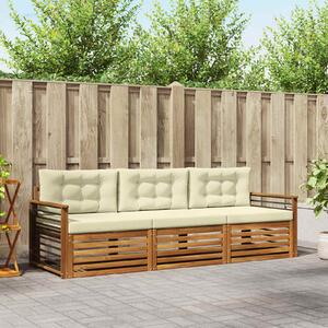 Venkovní pohovková souprava 3 ks Přirozená a Krémová 3372950