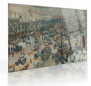 Skleněný obraz - Camille Pissarro, Boulevard des Italiens, Morning, Sunlight, reprodukce (70x50 cm)
