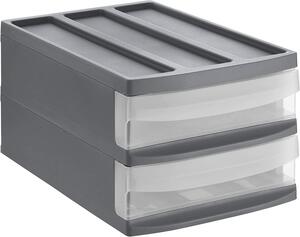DUO M - Box se 2 zásuvkami (A4), úložný box vysunovací, antracit, Rotho SYSTEMIX
