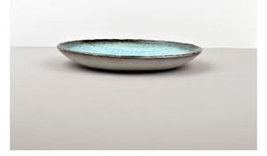 Modrý keramický oválný talíř MIJ Sky, 24 x 20 cm