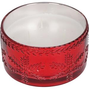 Svíčka ve skle Glass snowflake 350 g, červená, 15 x 8 cm