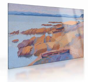 Skleněný obraz - Henri Edmond Cross, Calanque des Antibois, reprodukce (70x50 cm)