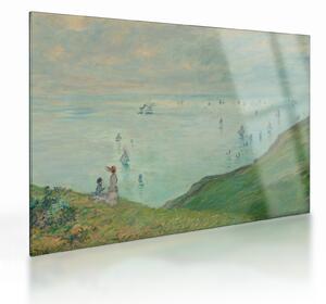 Skleněný obraz - Henri Fantin-Latour, Cliffs at Pourville, reprodukce (70x50 cm)