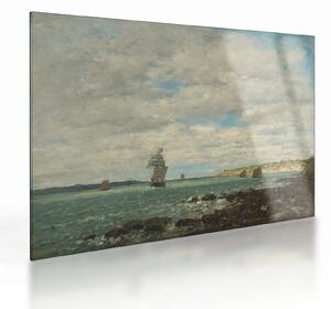 Skleněný obraz - Eugène Boudin, Coast of Brittany, reprodukce (70x50 cm)