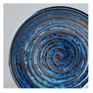 Modrý keramický talíř MIJ Copper Swirl, ø 20 cm
