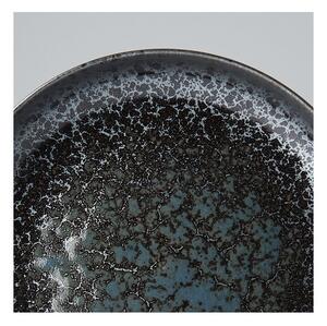Černo-šedý keramický talíř se zvednutým okrajem MIJ Pearl, ø 22 cm