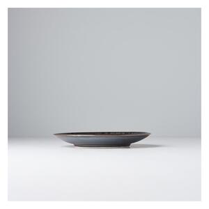 Černo-šedý keramický talíř MIJ Pearl, ø 17 cm