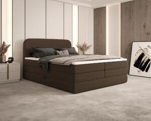 Boxspringová postel 140x200 VADLORA - tmavě hnědá + topper ZDARMA