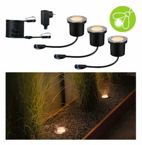 PAULMANN Plug & Shine LED zemní svítidlo Floor základní sada neláká hmyz IP67 2200K 3x4,5W antracit