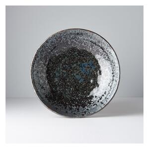 Černo-šedý keramický hluboký talíř MIJ Pearl, 900 ml