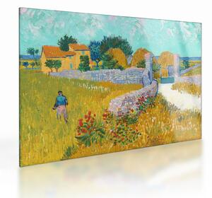 Skleněný obraz - Vincent van Gogh, Farmhouse in Provence, reprodukce (70x50 cm)