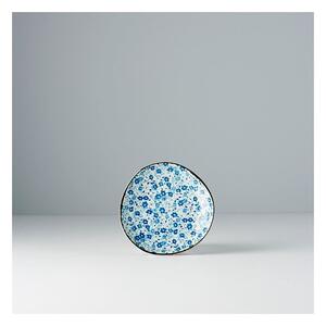 Modro-bílý keramický talířek MIJ Daisy, ø 12 cm