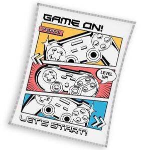 Carbotex DĚTSKÁ FLEECOVÁ DEKA GAMER 150X200 CM VZOROVANÁ