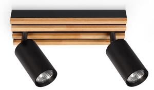 Brilagi - Bodové svítidlo SELE WOOD ACOUSTIC 2xGU10/30W/230V černá/dřevo