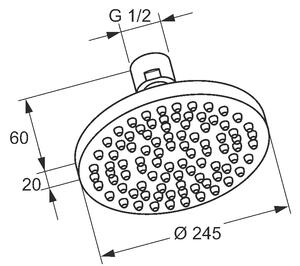 Kludi A-QA hlavová sprcha 24.5x24.5 cm kulatý chrom 6651105-00