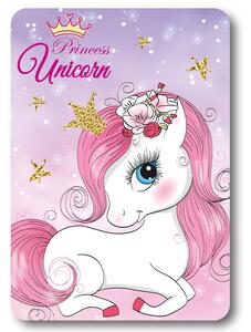 Faro DĚTSKÁ FLEECOVÁ DEKA UNICORN 100X140 CM VZOROVANÁ