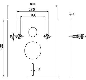 Geberit Modul do sádrokartonu, tlačítko bílé, zvukoizolační deska GD112SET1 1 set