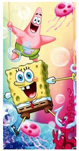 Jerry Fabrics DĚTSKÝ BAVLNĚNÝ RUČNÍK SPONGEBOB 70X140 CM VZOROVANÁ