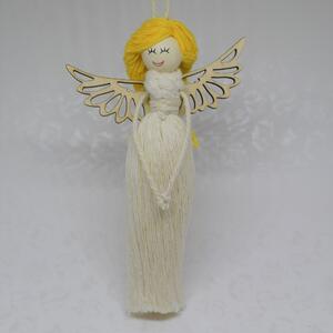 Andělka se žlutými vlásky (závěsná dekorace)