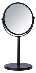Černé kosmetické zrcadlo Wenko Assisi, ⌀ 17 cm