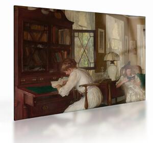 Skleněný obraz - Edmund Tarbell, Josephine and Mercie, reprodukce (70x50 cm)