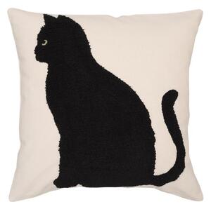 Povlak BLACK CAT sitting cat smetanovočerná 45 x 45 cm
