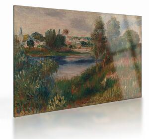 Skleněný obraz - Auguste Renoir, Landscape at Vetheuil, reprodukce (70x50 cm)