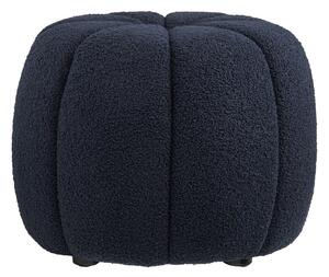 Tmavě modrý taburet z textilie bouclé Paisley – House Nordic