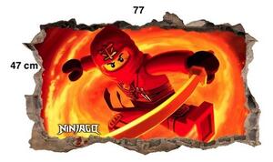 Akční nálepka na zeď červený ninja go