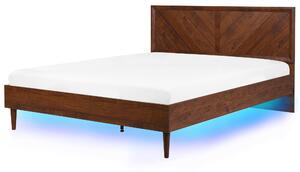 LED postel MIALET 180 x 200 cm Tmavě hnědá