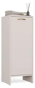 Úzká koupelnová skříňka s košem na prádlo LUCENZA - kašmír